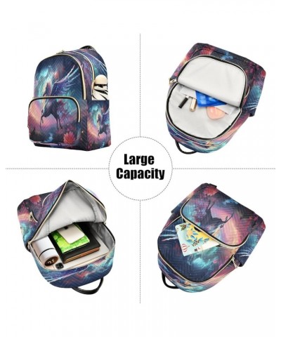 Fashion Backpack Mini Backpack Purse Casual Daily Backpack Wing Unicorn for Travel for College Work Small $20.05 Backpacks