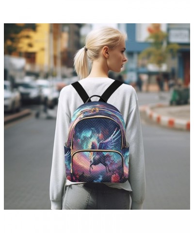 Fashion Backpack Mini Backpack Purse Casual Daily Backpack Wing Unicorn for Travel for College Work Small $20.05 Backpacks