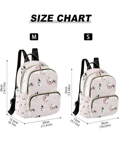 Women Backpack Pink Dog Black White Anti-Theft Travel Backpack with Luggage Belt Lightweight Handbag Lady Purse Roomy Double ...