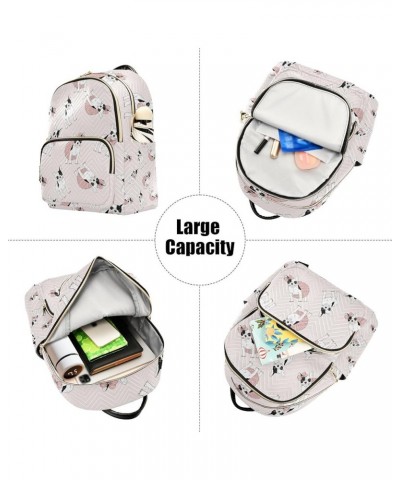 Women Backpack Pink Dog Black White Anti-Theft Travel Backpack with Luggage Belt Lightweight Handbag Lady Purse Roomy Double ...