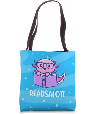 Readsalotl Axolotl Cute Reading Book Tote Bag $9.60 Totes