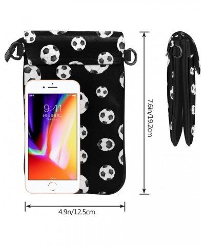 Black And White Soccer Ball Crossbody Bags For Women Mini Phone Purse Shoulder Handbags Card Holder Wallet $13.19 Crossbody Bags