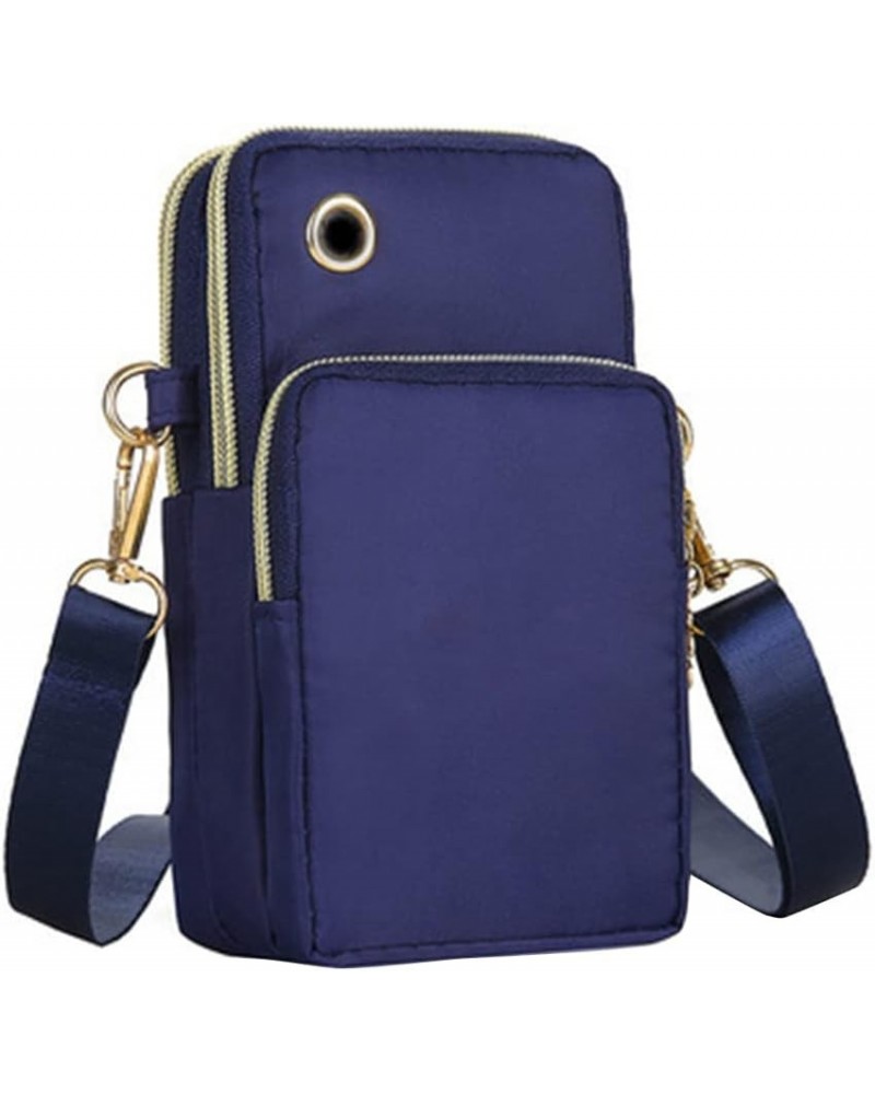 Crossbody Shoulder Bag,Multi Compartment Phone Purse Bag with Adjustable Shoulder Strap Purse Dark Blue $7.11 Shoulder Bags