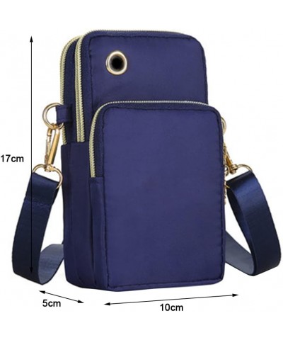 Crossbody Shoulder Bag,Multi Compartment Phone Purse Bag with Adjustable Shoulder Strap Purse Dark Blue $7.11 Shoulder Bags