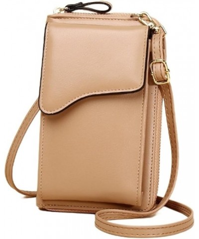 Shoulder Bags For Women Mobile Phone Bags Female Crossbody Wallet Messenger Bag Handbags Apricot $28.60 Shoulder Bags