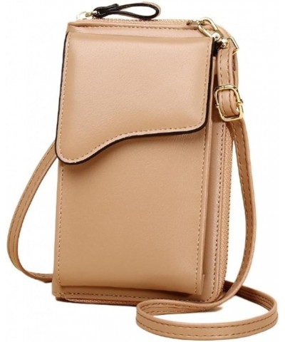 Shoulder Bags For Women Mobile Phone Bags Female Crossbody Wallet Messenger Bag Handbags Apricot $28.60 Shoulder Bags