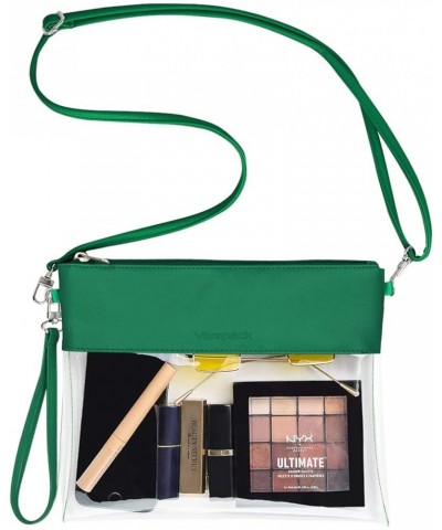 Clear Bag Stadium Approved - PU Leather Clear Purse Clear Crossbody bag for Concert Festival Green $9.46 Crossbody Bags