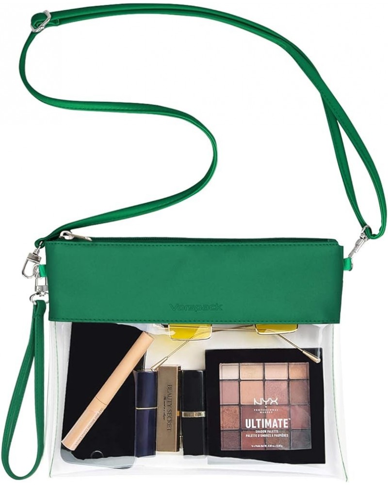 Clear Bag Stadium Approved - PU Leather Clear Purse Clear Crossbody bag for Concert Festival Green $9.46 Crossbody Bags