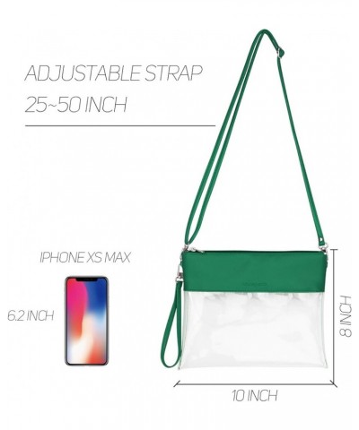 Clear Bag Stadium Approved - PU Leather Clear Purse Clear Crossbody bag for Concert Festival Green $9.46 Crossbody Bags