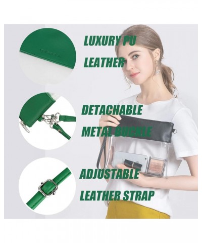 Clear Bag Stadium Approved - PU Leather Clear Purse Clear Crossbody bag for Concert Festival Green $9.46 Crossbody Bags