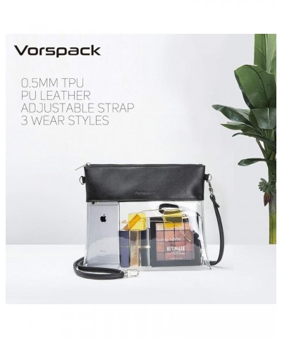 Clear Bag Stadium Approved - PU Leather Clear Purse Clear Crossbody bag for Concert Festival Green $9.46 Crossbody Bags