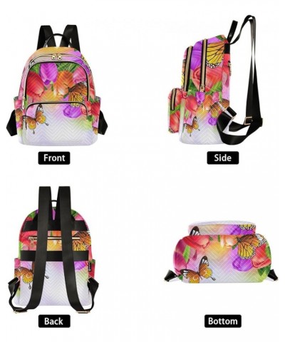 Small Backpack for Women Travel Bag Spring Butterfly Tulip Flower Daypack Purse Fashion Shoulder Bag Rucksack Small B629 $12....