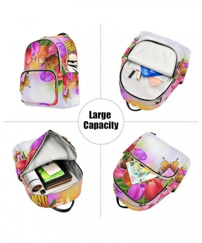 Small Backpack for Women Travel Bag Spring Butterfly Tulip Flower Daypack Purse Fashion Shoulder Bag Rucksack Small B629 $12....