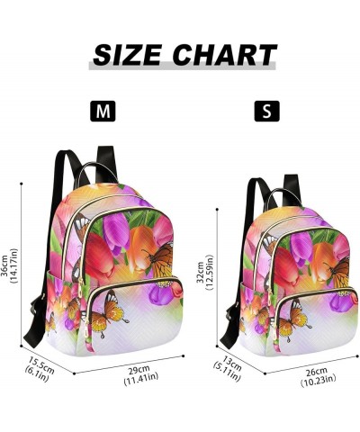 Small Backpack for Women Travel Bag Spring Butterfly Tulip Flower Daypack Purse Fashion Shoulder Bag Rucksack Small B629 $12....