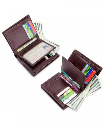 Leather Men Wallet,Genuine Leather RFID Blocking Bifold Wallets with ID Window (Coffee) $29.98 Wallets