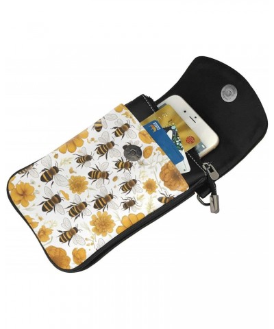 Cute Little Bee Leather Cross Body Flip Phone Bag With Detachable Shoulder Straps, Used For Travel, Dating, Holiday Gifts $22...