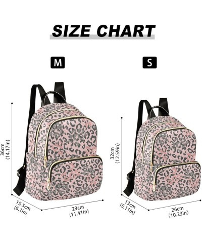 Pink Grey Leopard Backpack Purse for Women Fashion Travel Bag Ladies Shoulder Bags with Double Zipper Weekend Bag,S Small $14...