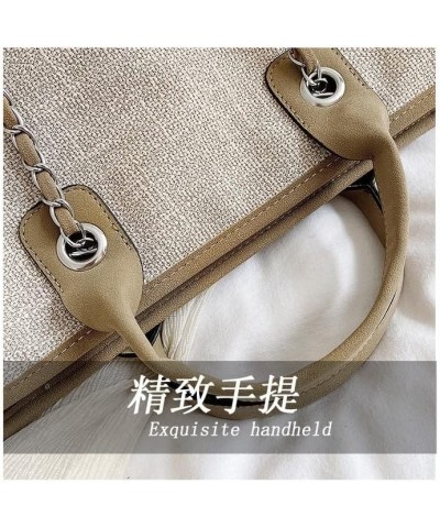 Tote Bags Women Canvas Bag Chain Large Capacity Tote Bag Portable Shopping Bag Handbag Beach Bag Large Grey $26.90 Totes