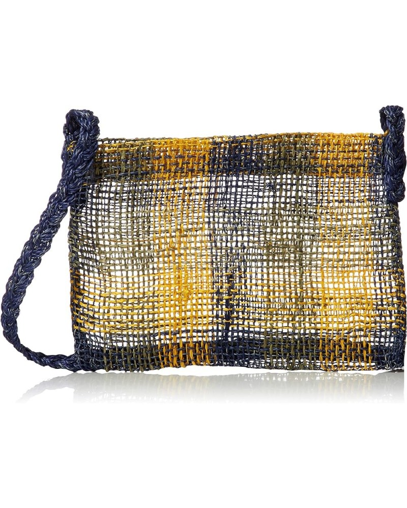 Abaca Check Shoulder E5824 475020 Yellow/Blue $20.92 Shoulder Bags