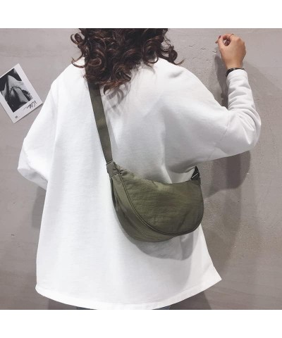 Casual Crossbody Bag Goth Bag for Women Grunge Nylon Shoulder Bag Purse Dumpling Bag Gothic Handbag Crescent Bag Gray $17.39 ...