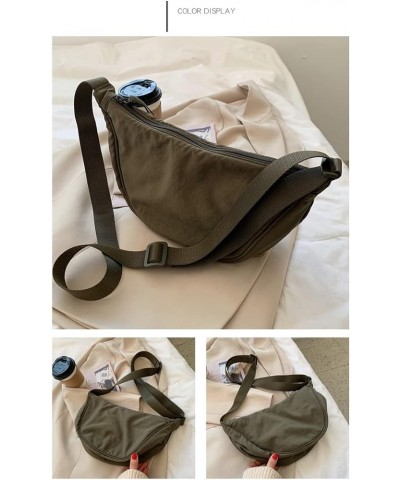 Casual Crossbody Bag Goth Bag for Women Grunge Nylon Shoulder Bag Purse Dumpling Bag Gothic Handbag Crescent Bag Gray $17.39 ...