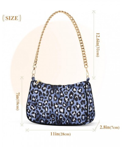 Tote Handbags Leopard Print Clutch Purse Trendy Chain Shoulder Bag Small Underarm Bag with Zipper for Women $13.80 Shoulder Bags