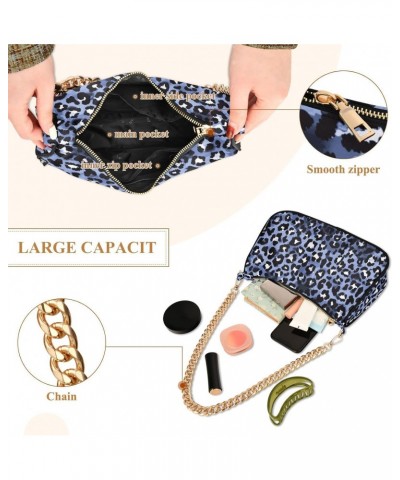 Tote Handbags Leopard Print Clutch Purse Trendy Chain Shoulder Bag Small Underarm Bag with Zipper for Women $13.80 Shoulder Bags