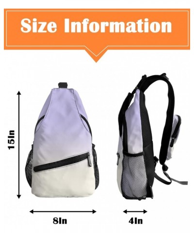 Sling Bag Crossbody Bag for Women Men Dreamy Peach Pink and White Gradient Waterproof Hiking Backpack Lightweight Chest Shoul...