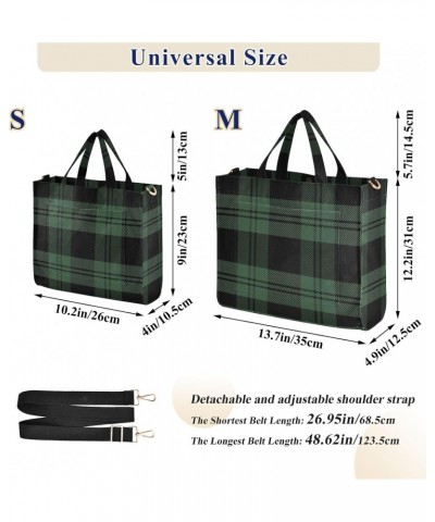 Christmas Green Tartan Plaid Tote Bag Corduroy Bag Large Handbag Shoulder Bag Satchel Bag for Women $15.00 Totes