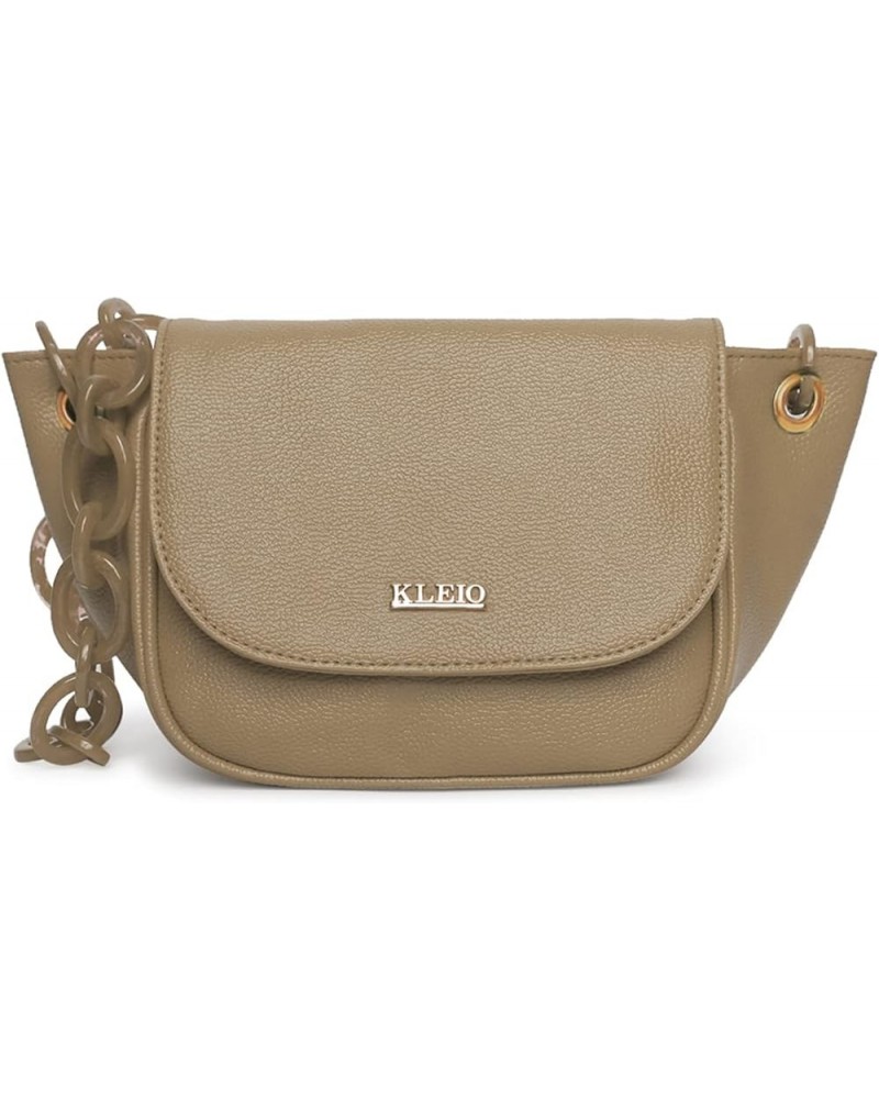 PU Leather Short Strap Side Sling Bag for Women Girls Beige $25.91 Shoulder Bags