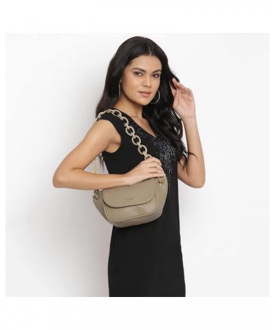 PU Leather Short Strap Side Sling Bag for Women Girls Beige $25.91 Shoulder Bags