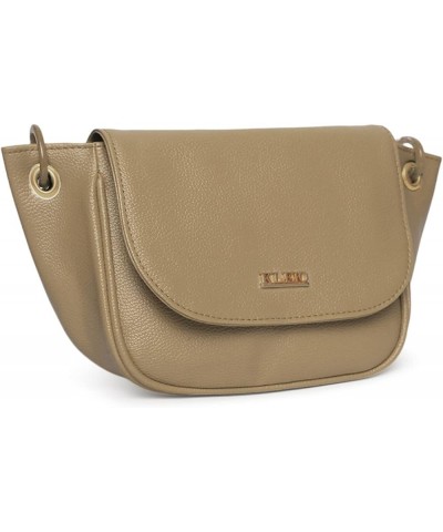 PU Leather Short Strap Side Sling Bag for Women Girls Beige $25.91 Shoulder Bags