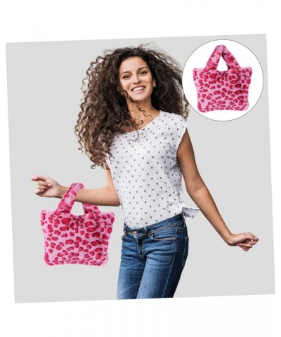 1pc Leopard Print Bag Handbag for Shopping Leopard Handbag Fashion Handbag Large Handbag Leopard Bag Red $9.75 Totes