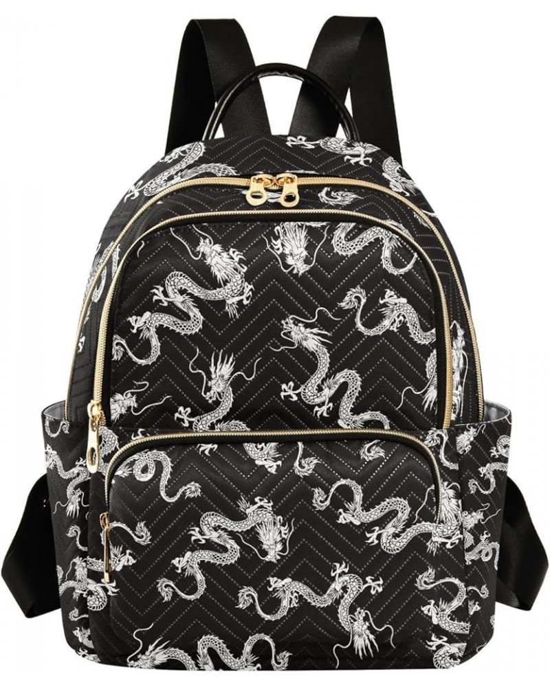 Dragon Pattern Women's Backpack Purse Fashion Travel Anti Theft Backpack Casual Daypack for Work College,M Small $17.50 Backp...