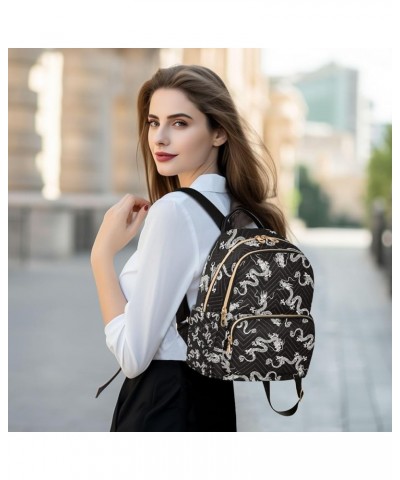 Dragon Pattern Women's Backpack Purse Fashion Travel Anti Theft Backpack Casual Daypack for Work College,M Small $17.50 Backp...