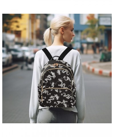 Dragon Pattern Women's Backpack Purse Fashion Travel Anti Theft Backpack Casual Daypack for Work College,M Small $17.50 Backp...