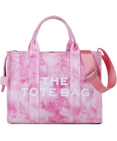 The Tote Bags for Women The Tote Bag Dupe Canvas Trendy Handbag Tote Purse with Zipper Canvas Crossbody Bag Pink-color $10.50...