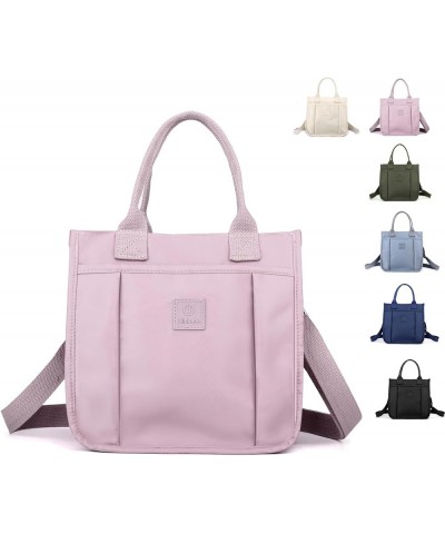 Cute Small Tote Bag for Women Nylon Crossbody Purse Shoulder Bags Satchel Handbags With Compartments Zipper Pocket Pink $13.0...