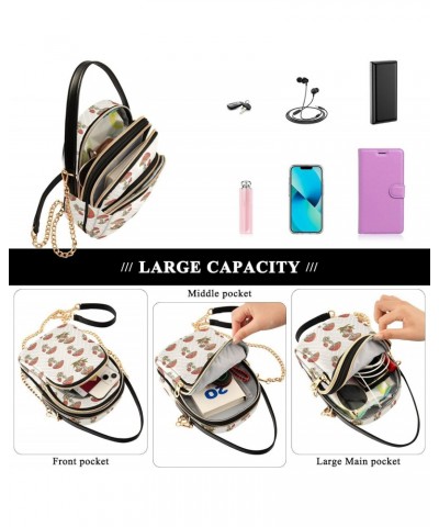 Mushrooms Crossbody Bag for Women Cell Phone Purse Wallet with Removable Chain Shoulder Handbag for Travel Passport Phone Wor...