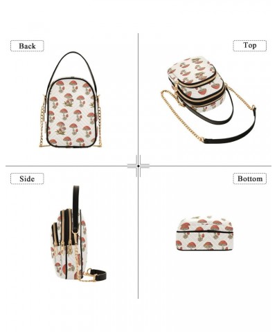 Mushrooms Crossbody Bag for Women Cell Phone Purse Wallet with Removable Chain Shoulder Handbag for Travel Passport Phone Wor...