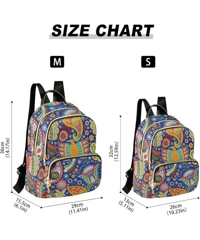 Ethnic Floral Background Mini Backpack Purse for Women, Ethnic Colorful Bird Travel Backpack Fashion Backpack Handbag Shoulde...