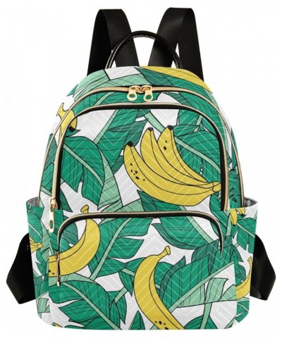 Banana Leaves and Bananas Backpack for Women Shoulder Bag Lightweight Mini Backpack Casual Daypack Back Pack for Travel Work ...