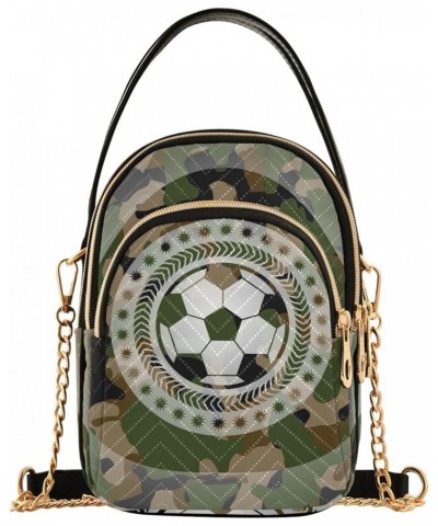 Sunset Gradient Quilted Handbag Purse with Chain Football Ball Camouflage $11.99 Crossbody Bags