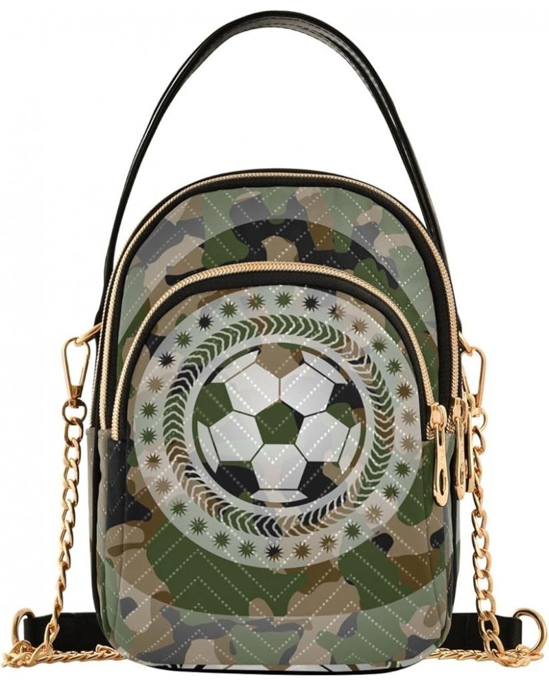 Sunset Gradient Quilted Handbag Purse with Chain Football Ball Camouflage $11.99 Crossbody Bags