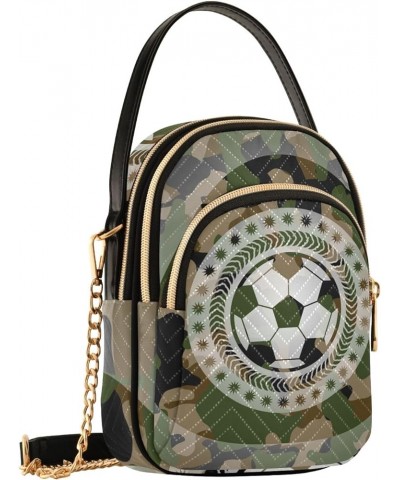 Sunset Gradient Quilted Handbag Purse with Chain Football Ball Camouflage $11.99 Crossbody Bags