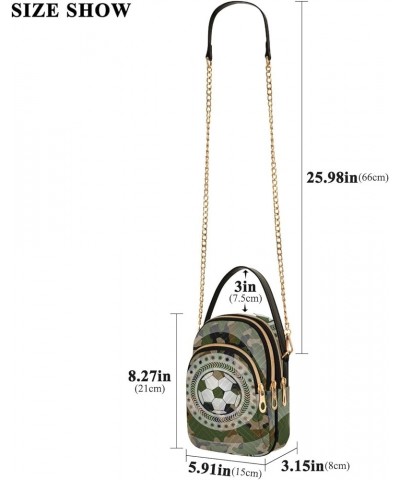 Sunset Gradient Quilted Handbag Purse with Chain Football Ball Camouflage $11.99 Crossbody Bags