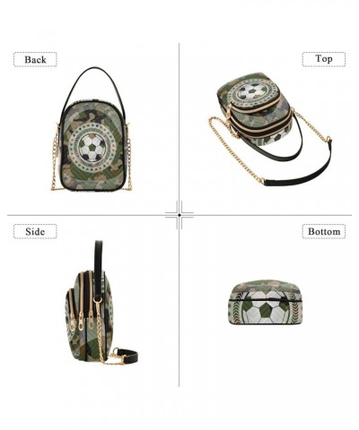 Sunset Gradient Quilted Handbag Purse with Chain Football Ball Camouflage $11.99 Crossbody Bags