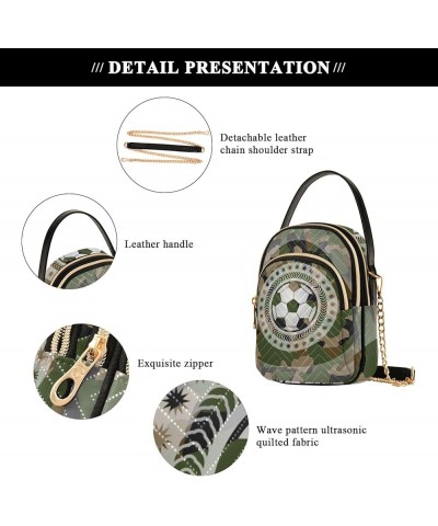 Sunset Gradient Quilted Handbag Purse with Chain Football Ball Camouflage $11.99 Crossbody Bags