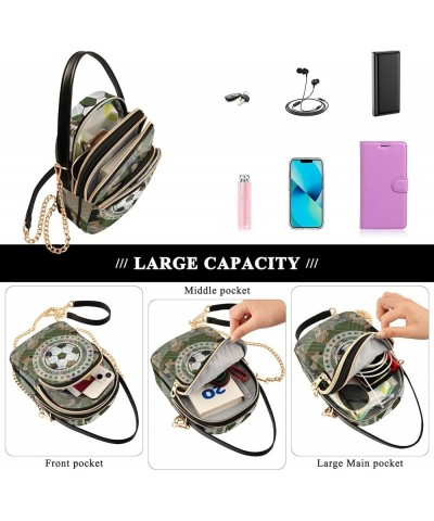 Sunset Gradient Quilted Handbag Purse with Chain Football Ball Camouflage $11.99 Crossbody Bags