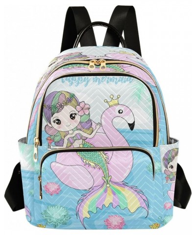 Fashion Backpack Mini Backpack Purse Casual Daily Backpack Flamingos Mermaid for Travel for College Work Small $18.69 Backpacks